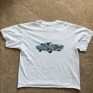 brandy melville cropped motor car tshirt one size